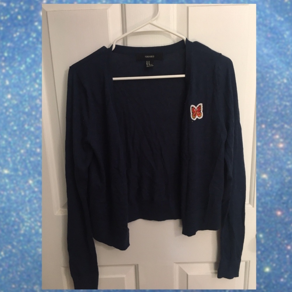 Navy button up sweater